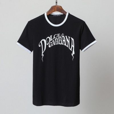 Dolce&Gabbana  Mens Logo Silket Short Sleeved Tshirts Black - 돌체앤가바나 2021 남성 로고 실켓 반팔티 Dol0324x Size(m - 3xl) 블랙