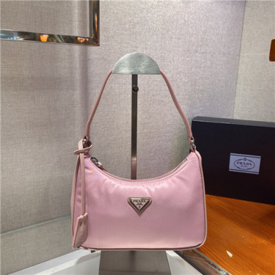 [유니크한]Prada 2021 Women's Nylon Hobo Bag,22cm,1NE204,PRAB0395 - 프라다 2021 여성용 나일론 호보백,22cm,핑크