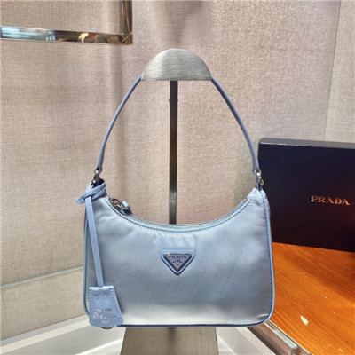 [유니크한]Prada 2021 Women's Nylon Hobo Bag,22cm,1NE204,PRAB0397 - 프라다 2021 여성용 나일론 호보백,22cm,스카이블루