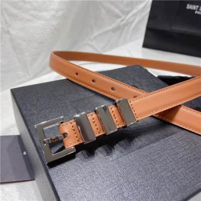 Saint Laurent 2021 Women's Leather Belt,2.0cm,YSLBT0030 - 입생로랑 2021 여성용 레더 벨트,2.0cm,카키