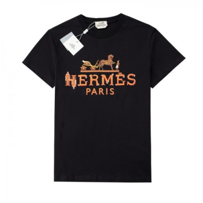 Hermes 2021 Mens Crew-neck Short Sleeved Tshirts Black - 에르메스 2021 남성 크루넥 반팔티 Her0640x Size(m - 2xl) 블랙