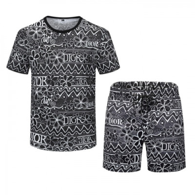 Dior 2021 Mens Casual Training Short Sleeved Clothes&Half Pants Black - 디올 2021 남성 캐쥬얼 반팔 트레이닝복&반바지 Dio01232x Size(m - 3xl) 블랙