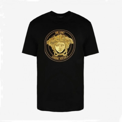 Versace  Mens Logo Short Sleeved Tshirts Black - 베르사체 2021 남성 메두사 반팔티 Ver0826x Size(s - 3xl) 블랙