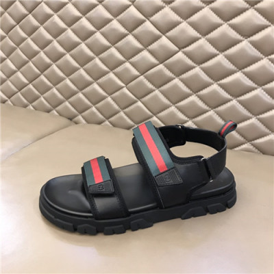 Gucci 2021 Men's Leather Sandal,GUCS1458 - 구찌 2021 남성용 레더 샌들,Size(240-270),블랙