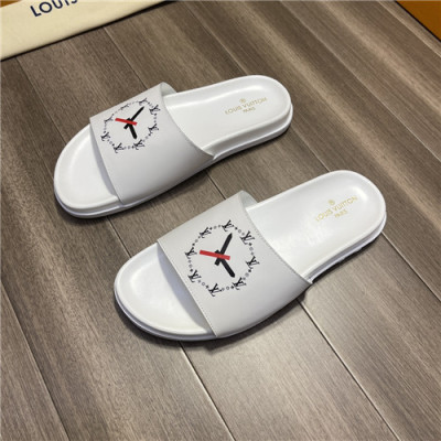 Louis Vuitton 2021 Men's Leather Slipper,LOUS1998 - 루이비통 2021 남성용 레더 슬리퍼,Size(240-270),화이트