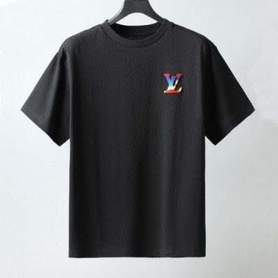 Louis vuitton  Mm/Wm Logo Short Sleeved Tshirts Black - 루이비통 2021 남/녀 로고 반팔티 Lou02832x Size(s - xl) 블랙