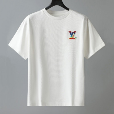 [캐쥬얼]Louis vuitton  Mm/Wm Logo Short Sleeved Tshirts White - 루이비통 2021 남/녀 로고 반팔티 Lou02833x Size(s - xl) 화이트