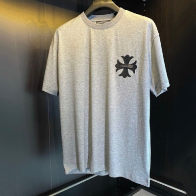 Chrome hearts  Mens Logo Casual Short Sleeved Tshirts Gray - 크롬하츠 2021 남성 로고 캐쥬얼 반팔티 Chr0358x Size(m - 3xl) 그레이