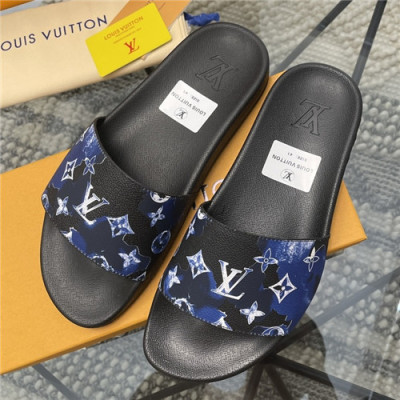 Louis Vuitton 2021 Men's Leatehr Slipper,LOUS2010 - 루이비통 2021 남성용 레더 슬리퍼,Size(240-270),블랙