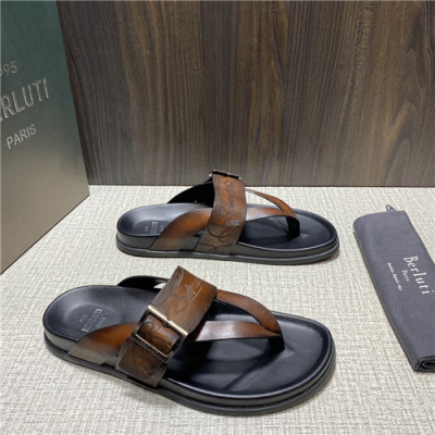 Berluti 2021 Men's Leather Mule,BERTS0233 - 벨루티 2021 남성용 레더 뮬,Size(240-270),브라운