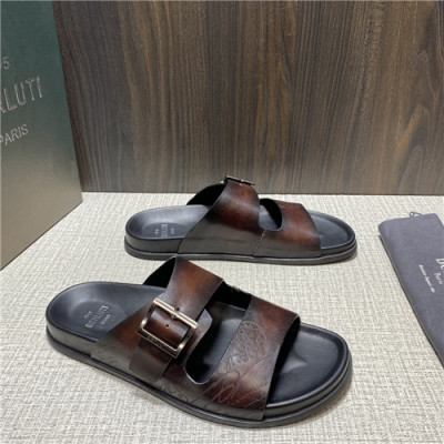 Berluti 2021 Men's Leather Mule,BERTS0239 - 벨루티 2021 남성용 레더 뮬,Size(240-270),브라운