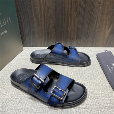 Berluti 2021 Men's Leather Mule,BERTS0240 - 벨루티 2021 남성용 레더 뮬,Size(240-270),블루