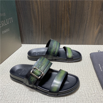 Berluti 2021 Men's Leather Mule,BERTS0246 - 벨루티 2021 남성용 레더 뮬,Size(240-270),그린