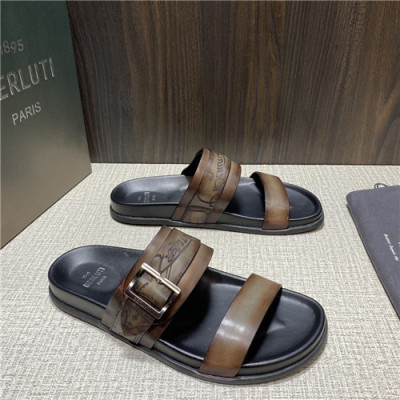 Berluti 2021 Men's Leather Mule,BERTS0247 - 벨루티 2021 남성용 레더 뮬,Size(240-270),카키