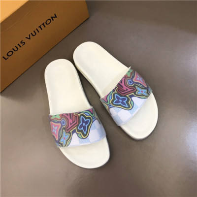 Louis Vuitton 2021 Men's Leather Slipper,LOUS2024 - 루이비통 2021 남성용 레더 슬리퍼,Size(240-270),화이트