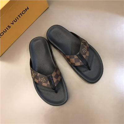 Louis Vuitton 2021 Men's Leather Slipper,LOUS2030 - 루이비통 2021 남성용 레더 슬리퍼,Size(240-270),브라운