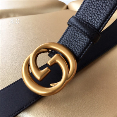 Gucci 2021 Men's Leather Belt,4.0cm,GUBT0172 - 구찌 2021 남성용 레더 벨트,4.0cm,블랙