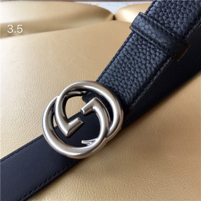 Gucci 2021 Men's Leather Belt,3.5cm,GUBT0179 - 구찌 2021 남성용 레더 벨트,3.5cm,블랙