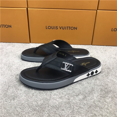 Louis Vuitton 2021 Men's Leather Slipper,LOUS2035 - 루이비통 2021 남성용 레더 슬리퍼,Size(240-270),블랙