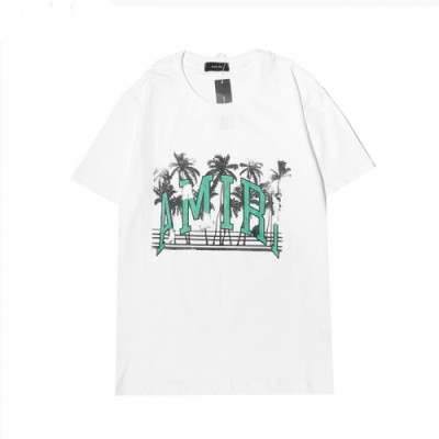 Amiri  Mm/Wm Logo Cotton Short Sleeved Tshirts White - 아미리 2021 남/녀 로고 코튼 반팔티 Ami0200x Size(s - 2xl) 화이트