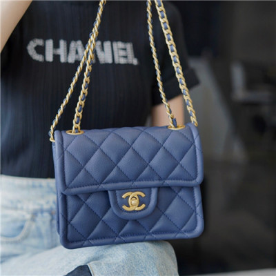 [모던한]Chanel 2021 Women's Leather Closs Bag/Shoulder Bag,19cm,CHAB1694 - 샤넬 2021 여성용 레더 크로스백/숄더백,19cm,네이비