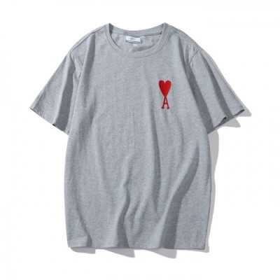 Ami  Mm/Wm 'Ami de Coeur' Casual Cotton Short Sleeved Tshirt Gray - 아미 2021 남/녀 로고 코튼 캐쥬얼 반팔티 Ami0120x Size(m - 2xl) 그레이