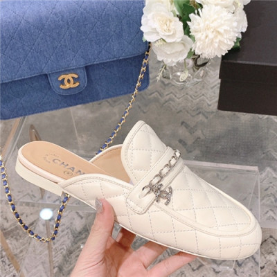 Chanel 2021 Women's Leather Mule,CHAS0610 - 샤넬 2021 여성용 레더 물,Size(225-250),화이트