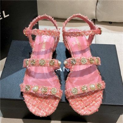 [매장판]Chanel 2021 Women's Leather Sandal,CHAS0621 - 샤넬 2021 여성용 레더 샌들,Size(225-250),핑크