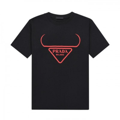 Prada  Mens Basic Logo Short Sleeved Tshirts Black - 프라다 2021 남성 베이직 로고 폴로 반팔티 Pra02268x Size(xs - l) 블랙