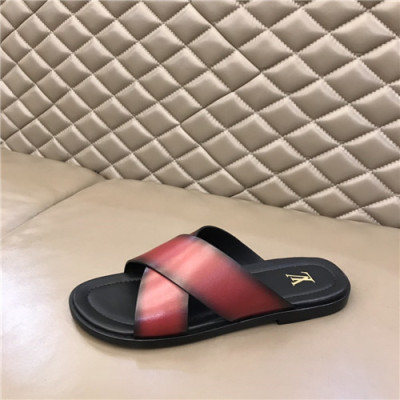 Louis Vuitton 2021 Men's Leather Slipper,LOUS2045 - 루이비통 2021 남성용 레더 슬리퍼,Size(240-270),레드