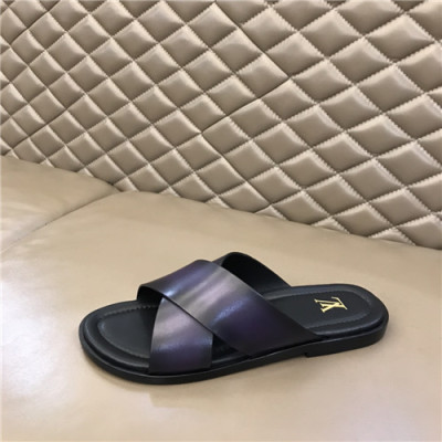 Louis Vuitton 2021 Men's Leather Slipper,LOUS2047 - 루이비통 2021 남성용 레더 슬리퍼,Size(240-270),퍼플