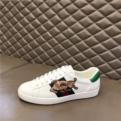 Gucci 2021 Men's Leather Sneakers,GUCS1528 - 구찌 2021 남성용 레더 스니커즈,Size(240-270),화이트