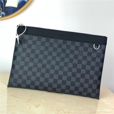 [루이비통]Louis Vuitton 2021 Men's Leather Clutch Bg,34cm,M62291,LOUB2359 - 루이비통 2021 남성용 레더 클러치,34cm,블랙