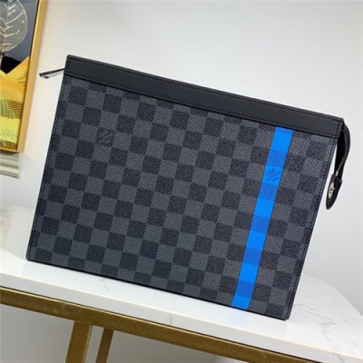 [루이비통]Louis Vuitton 2021 Men's Leather Pouch,27cm,M64444,LOUB2363 - 루이비통 2021 남성용 레더 파우치,27cm,블랙