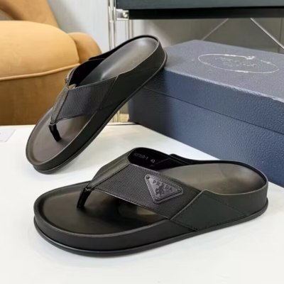 Prada 2024 Mens Canvas Slipper,PRAS0788 - 프라다 2024 남성용 캔버스 슬리퍼,Size(240-275),블랙