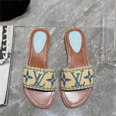 Louis Vuitton 2021 Women's Embroidery Slipper,LOUS2080 - 루이비통 2021 여성용 임브로이더리 슬리퍼,Size(225-250),베이지