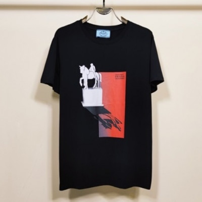 Prada  Mens Basic Logo Short Sleeved Tshirts Black - 프라다 2021 남성 베이직 로고 폴로 반팔티 Pra02285x Size(s - 2xl) 블랙