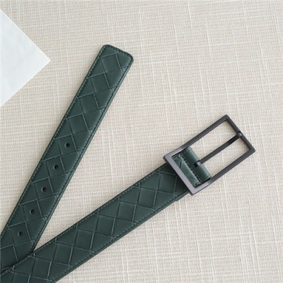 Bottega Veneta 2021 Men's Leather Belt,3.5cm,BOTBT0040 - 보테가베네타 2021 남성용 레더 벨트,3.5cm,그린