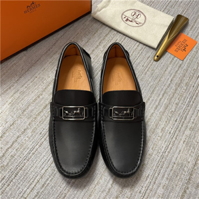 Hermes 2021 Men's Leather Loafer,HERS0476 - 에르메스 2021 남성용 레더 로퍼,Size(240-270),블랙