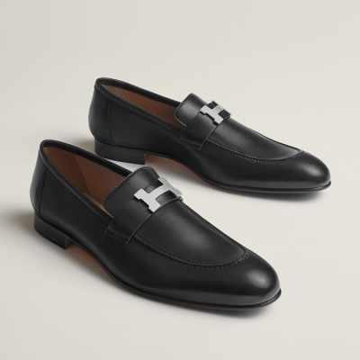 Hermes 에르메스 남성 Paris 블랙 로퍼 - Hermes Mens Black Loafer - her0779x