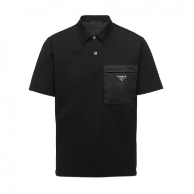 Prada  Mens Basic Logo Short Sleeved Tshirts Black - 프라다 2021 남성 베이직 로고 폴로 반팔티 Pra02298x Size(s - xl) 블랙