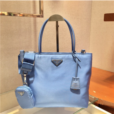 [프라다]Prada 2021 Women's Nylon Tote Bag/Shopper Bag,25cm,1BG320,PRAB0432 - 프라다 2021 여성용 나일론 토트백/쇼퍼백,25cm,블루