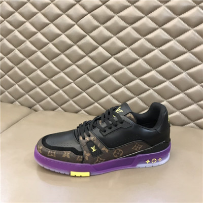 Louis Vuitton 2021 Men's Leather Sneakers,LOUS2082 - 루이비통 2021 남성용 레더 스니커즈,Size(240-270),블랙