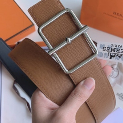 Hermes 2021 Men's Leather Belt,3.8cm,HERBT0144 - 에르메스 2021 남성용 레더 벨트,3.8cm,브라운