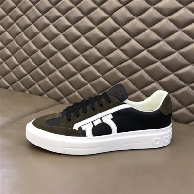 Salvatore Ferragamo 2021 Men's Leather Sneakers,FGMS0551 - 페라가모 2021 남성용 레더 스니커즈,Size(240-270),블랙