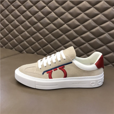 Salvatore Ferragamo 2021 Men's Leather Sneakers,FGMS0555 - 페라가모 2021 남성용 레더 스니커즈,Size(240-270),베이지