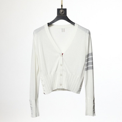 Thom Browne  Womens Strap V-neck Cardigan White - 톰브라운 2021 여성 스트랩 브이넥 가디건 Thom01280x Size(Free) 화이트