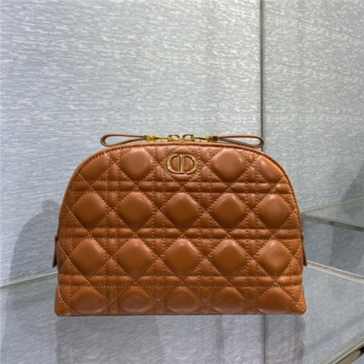 [디올]Dior 2021 Women's Leather Pouch,23cm,DIOB0674 - 디올 2021 여성용 레더 파우치,23cm,카멜