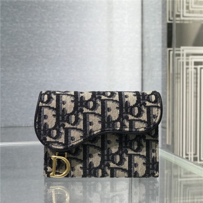 [유니크한]Dior 2021 Women's Canvas Card Purse,10.5cm,DIOW0034 - 디올 2021 여성용 캔버스 카드퍼스,10.5cm,블랙