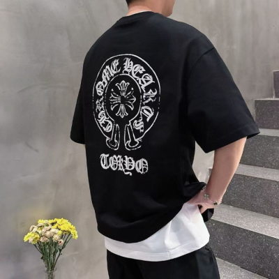 크롬하츠 남성 라운드 반팔티 - Chrom Hearts Mens Round Tshirt - chc0384x